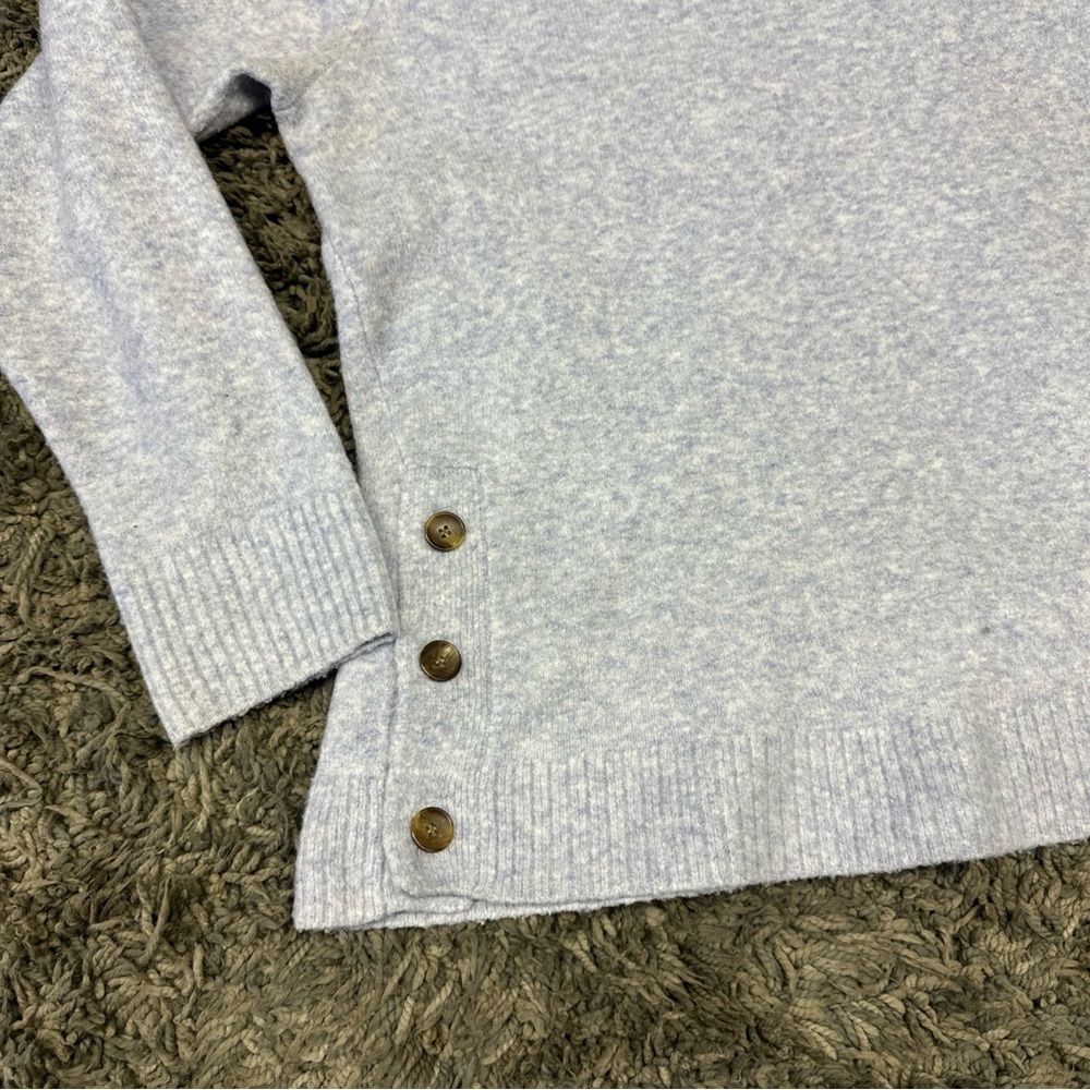 J. Crew Lavender Turtleneck Sweater with Button Detail - Picture 3 of 10
